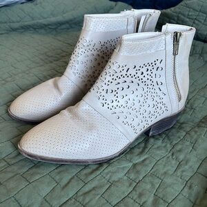 Maurices Cream Ankle Booties With Boho designs